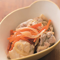 鶏肉の辛子じょうゆ